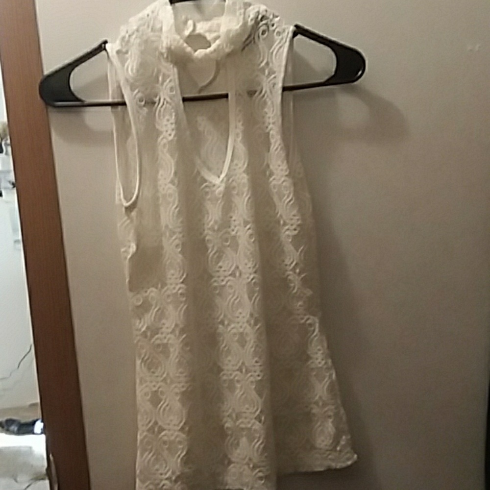 white lace shirt